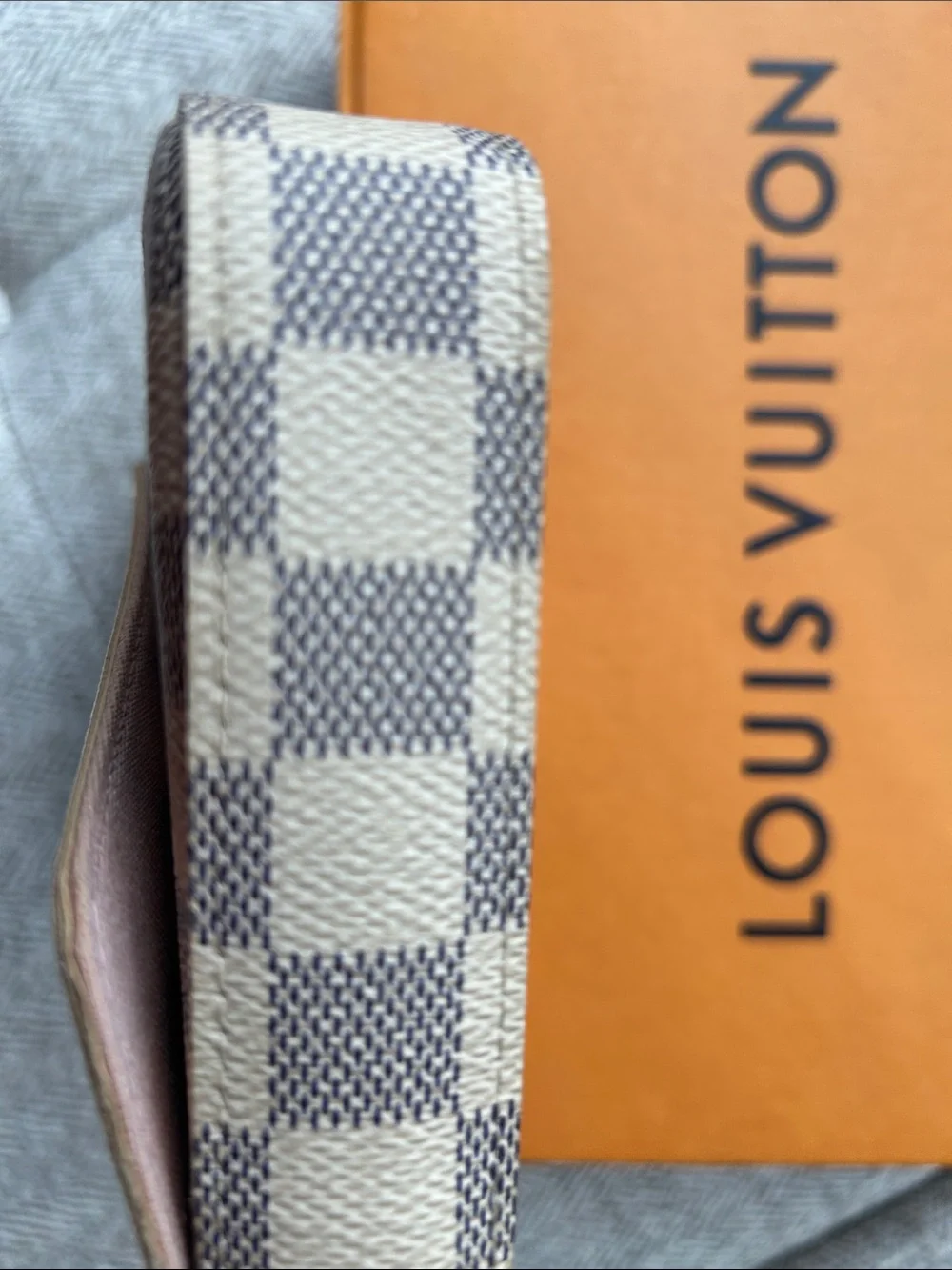Louis Vuitton Damier Azur Check Crossbody Bag - Cream & Blue